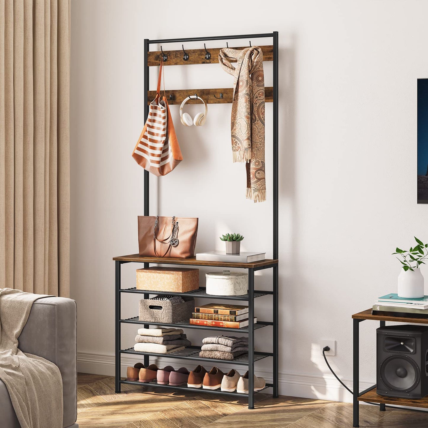 HOOBRO Hall Tree & Coat Rack & Shoe Storage Organizer with Bench
