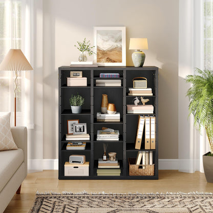 HOOBRO 36-Compartment Wooden Document Organizer with Adjustable Shelves