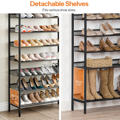 HOOBRO Retro Brown 29.5-inch 8-Layer Large Capacity Shoe Racks