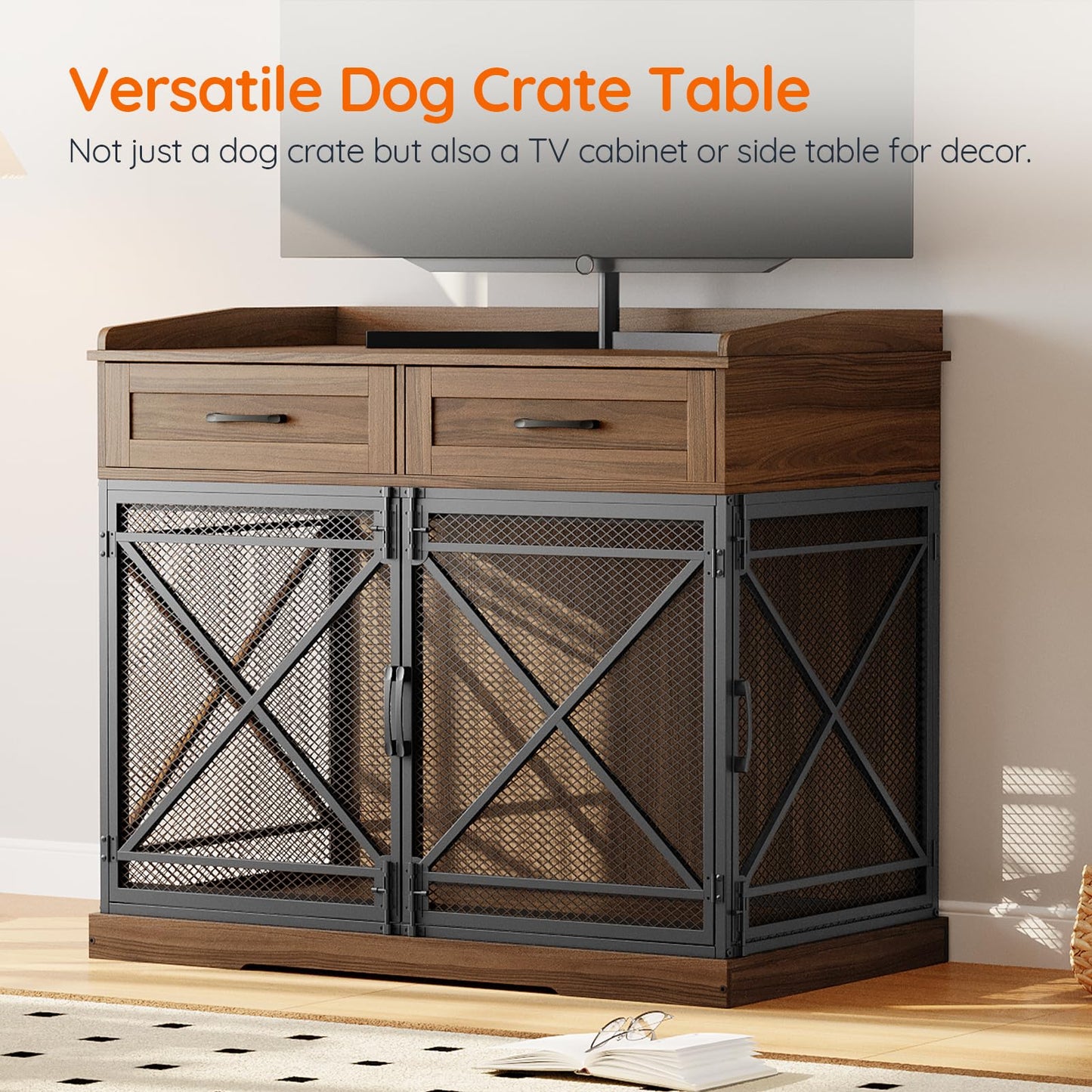 HOOBRO 39.4-inch Wooden Heavy Duty Dog Crate Furniture