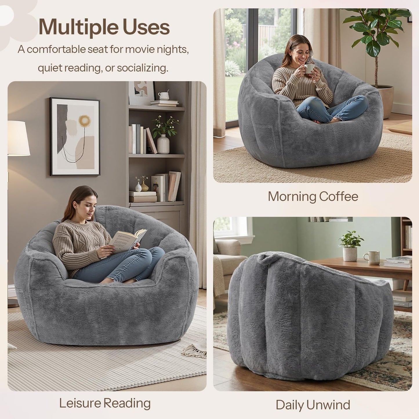 HOOBRO Oversized Bean Bag Chair for Adult