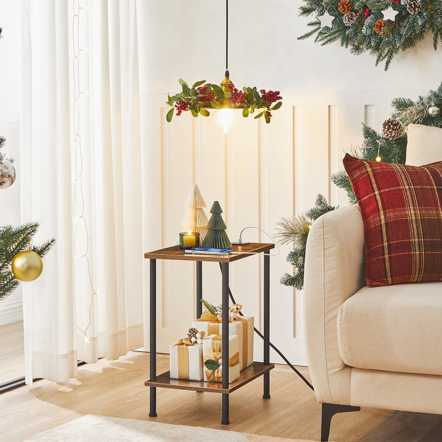 HOOBRO Side Tables with Charging Station / 2 PICS