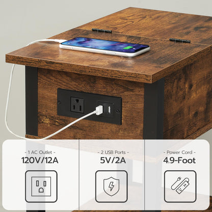 HOOBRO End Table with Charging Station