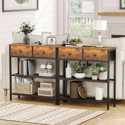 HOOBRO Narrow Console Table with Drawers for Entryway
