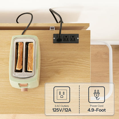 HOOBRO Rolling Kitchen Island with Power Outlet & Drawers