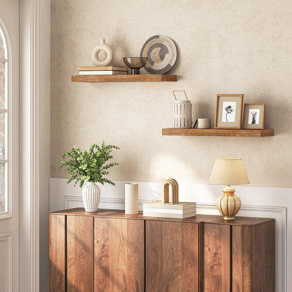 HOOBRO Retro Brown 23.6-inch Wall-Mounted Shelf / 2PICS