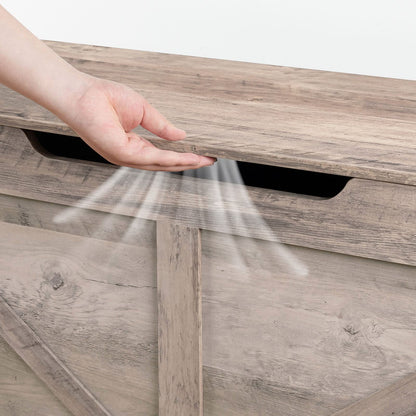 HOOBRO 39.3-inch Toy Box Storage Box with Drawer Safety Hinges