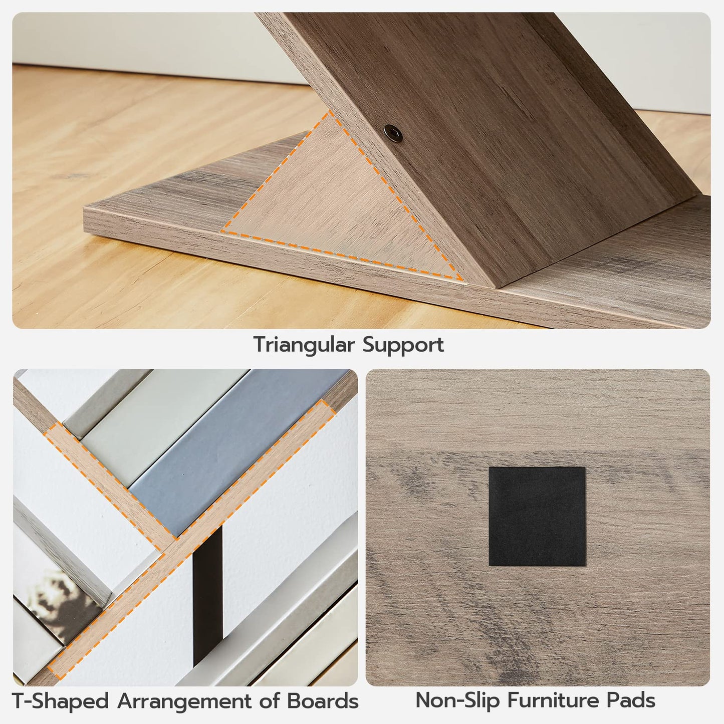 HOOBRO Greige 9-Tier Floor-Standing Wooden Tree-Shaped Bookshelf