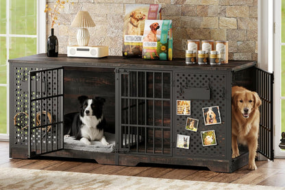 HOOBRO 71 Inch Dog Kennel Furniture Indoor as TV Stand