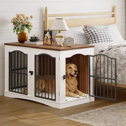 HOOBRO 39.4 inch Dog Crate Furniture with 3 Doors