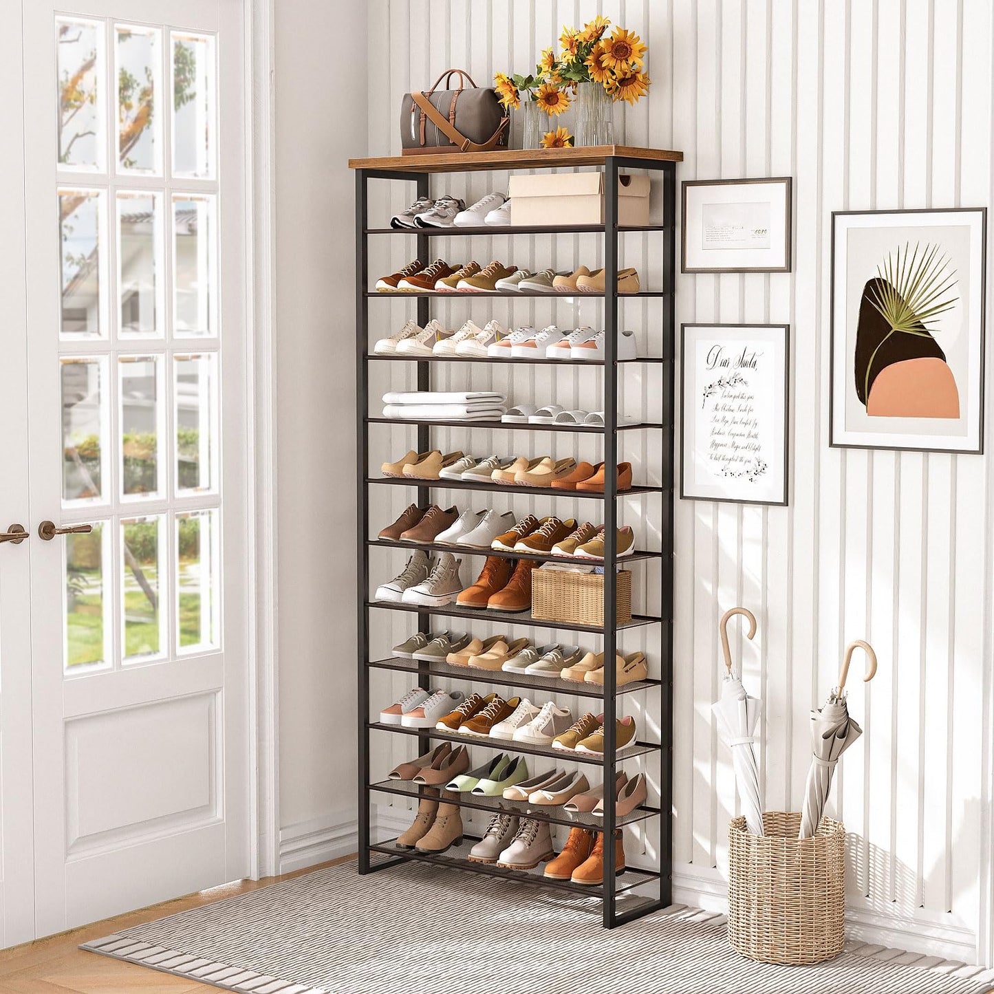 HOOBRO 12-Tier Large Capacity Shoe Rack & Shoe Storage Organizer