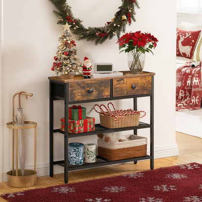 HOOBRO Narrow Console Table with Drawers for Entryway