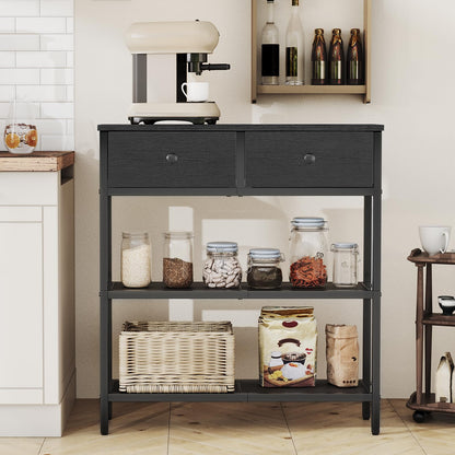 HOOBRO 29.5-inch 3-Tier Narrow Console Table with Drawers