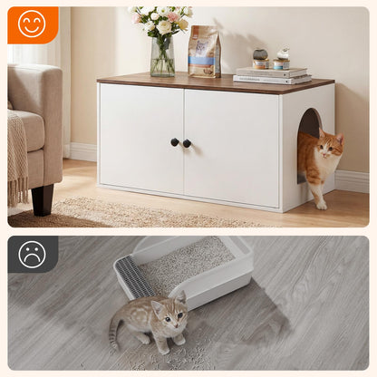 HOOBRO Hidden Cat Litter Box Enclosure with Side Entry
