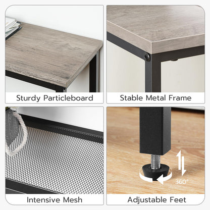 HOOBRO Greige 29.5-inch Three-Tier Narrow Entryway Table