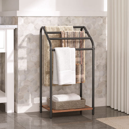 HOOBRO Retro Brown Four-Tier Freestanding Towel Rack