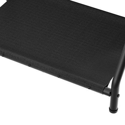 HOOBRO Black Folding Luggage Rack with Fabric Shelf