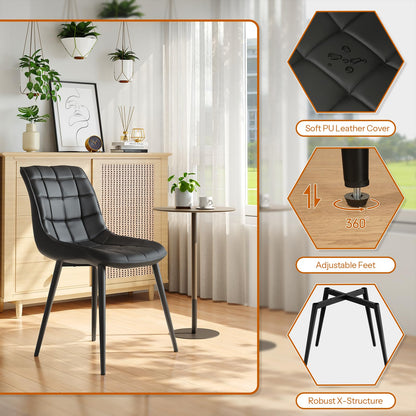 HOOBRO Modern Faux Leather Upholstered Dining Chair /2PICS