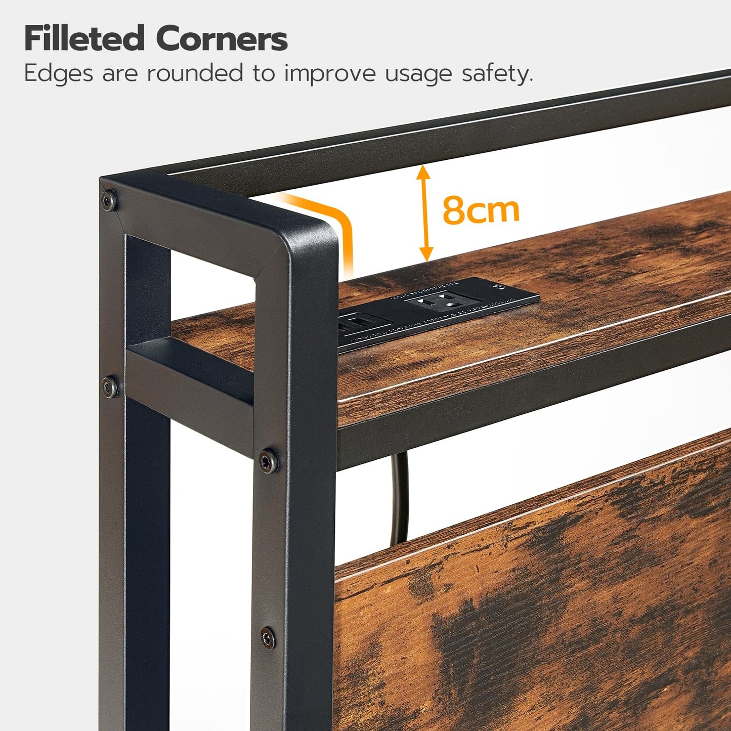 HOOBRO Height-Adjustable Queen Size Headboard with 2 Power Outlets & 4 USB Ports