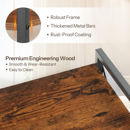 HOOBRO Retro Brown Three-Tier Industrial Style Bookshelf