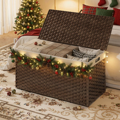 HOOBRO 52.8 Gallon (200L) Storage Basket with Lid & Handles