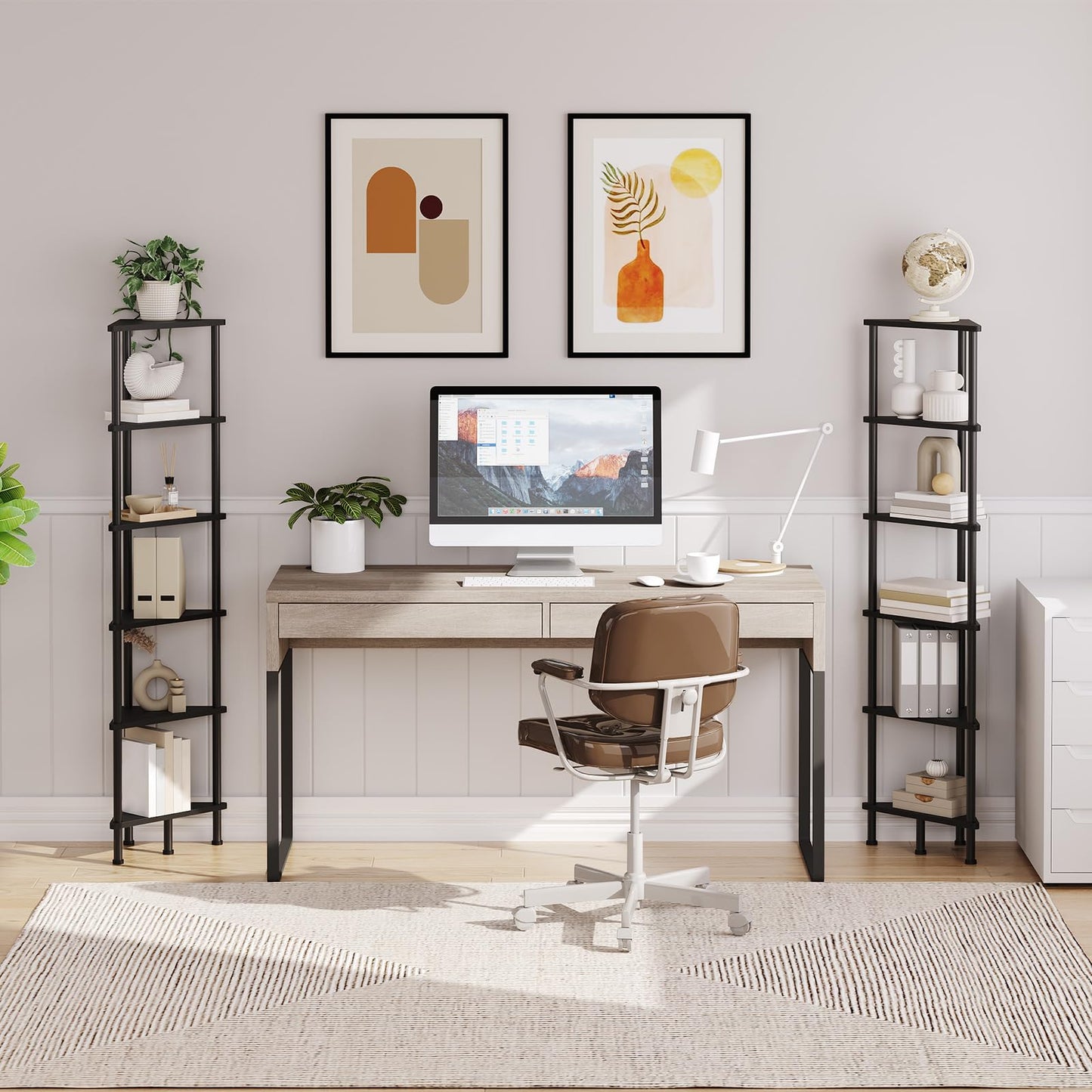 HOOBRO Industrial Metal 6-Tier Corner Shelf & Bookshelf