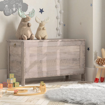 HOOBRO Greige Vintage Wood Grain Storage Cabinet with Safety Hinges