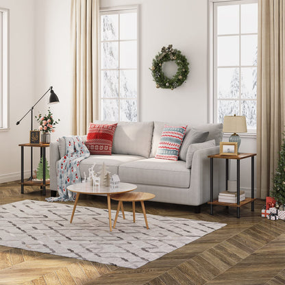 HOOBRO Small End Tables with Storage Shelves / 2PICS