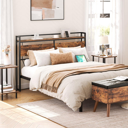 HOOBRO Height-Adjustable Queen Size Headboard with 2 Power Outlets & 4 USB Ports