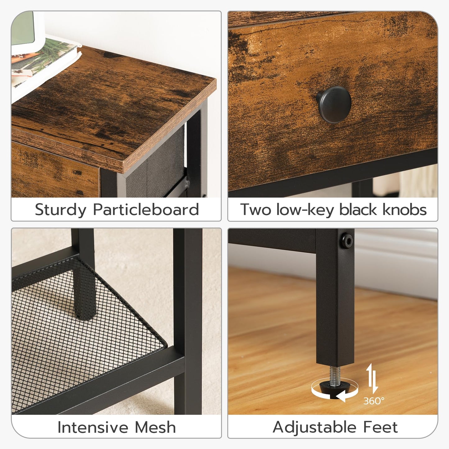 HOOBRO Narrow Console Table with Drawers for Entryway