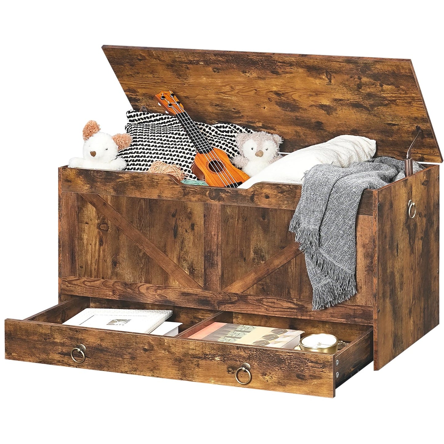 HOOBRO 39.3 inch Wooden Toy Storage Bench