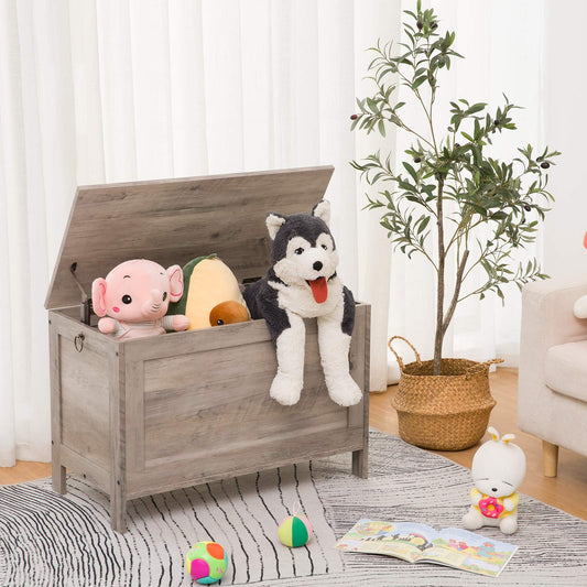 HOOBRO Wooden Multifunctional Toy Storage Box