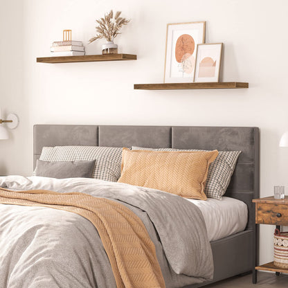 HOOBRO Retro Brown 31.5-inch Wall-Mounted Shelf Set with Concealed Bracket / 2PICS