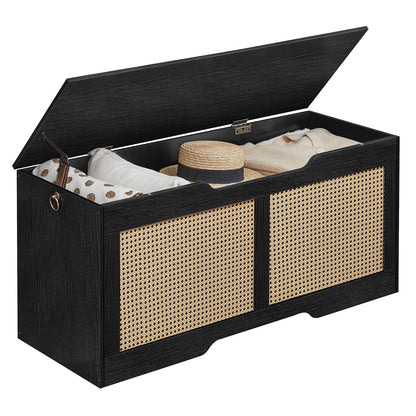 HOOBRO 43.3-inch Rattan Style Storage Bench & Toy Box