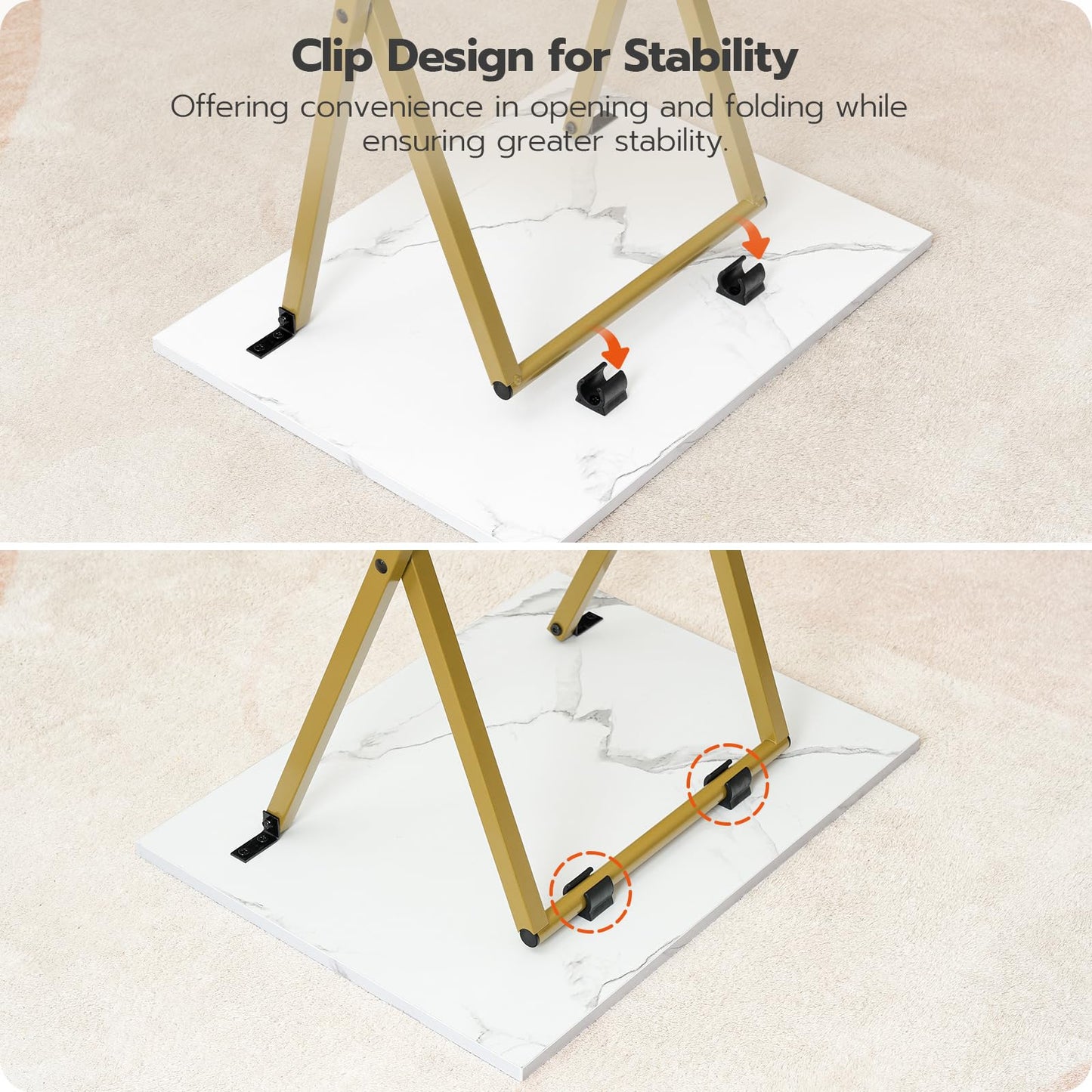 HOOBRO Folding TV Tray Table with Storage Rack / 4PICS