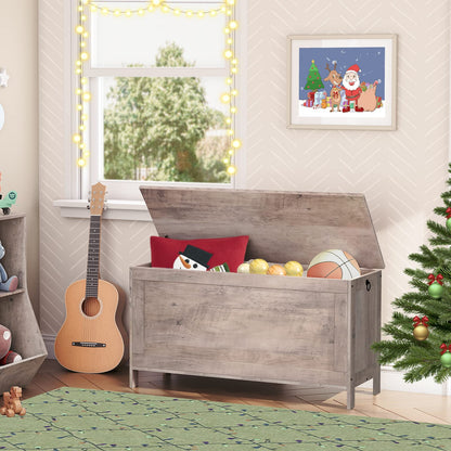 HOOBRO Greige Retro Wood Grain Locker with Safety Hinges