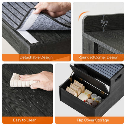 HOOBRO Pet Bunk Bed with Removable Ladder & Storage Compartments & 4 Non-Slip Mats