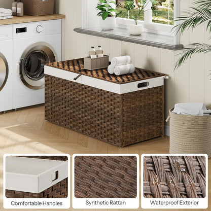 HOOBRO 52.8 Gallon (200L) Storage Basket with Lid & Handles