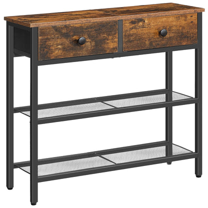 HOOBRO Narrow Console Table with Drawers for Entryway