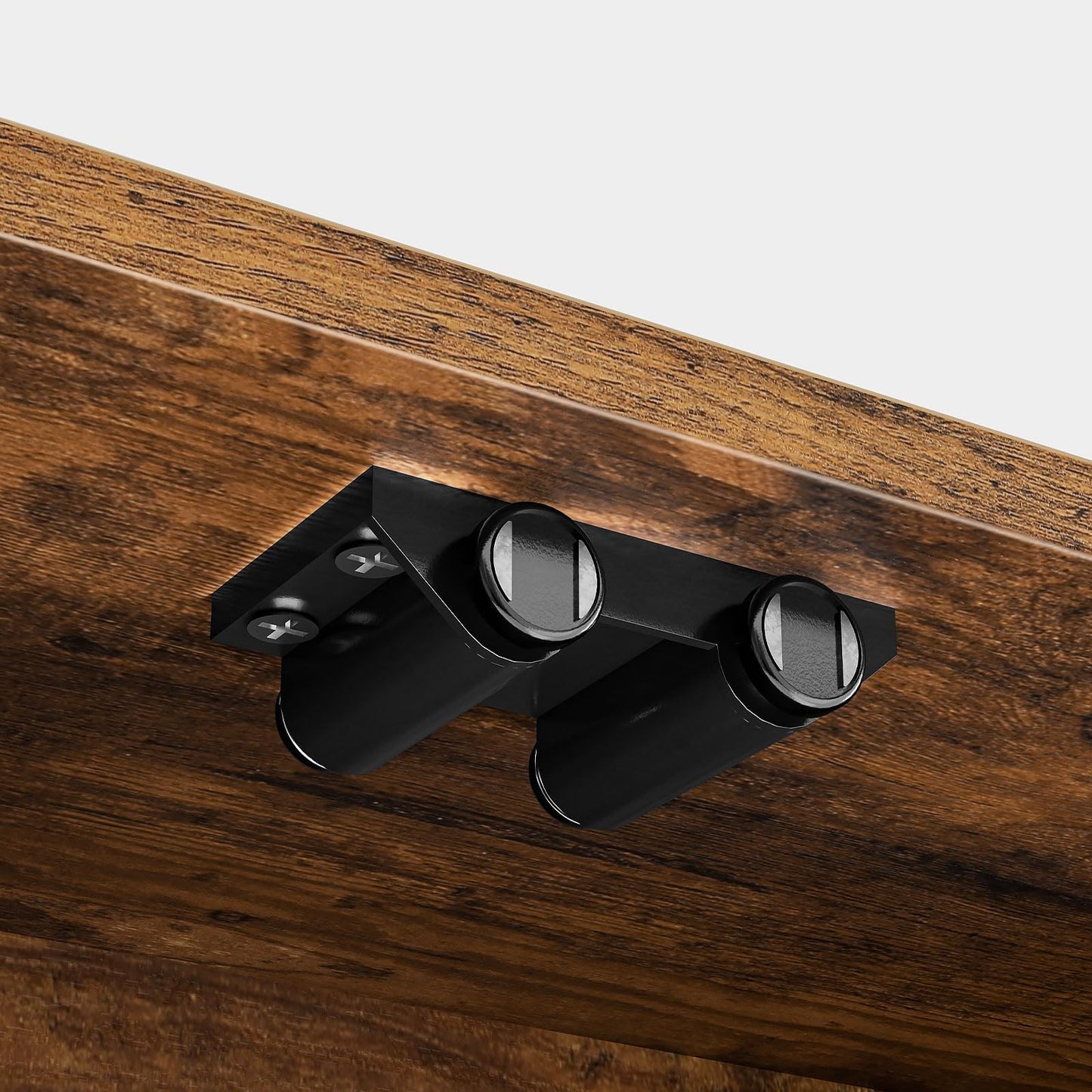 HOOBRO Retro Brown Double Door Bathroom Vanity with Towel Bar & Adjustable Shelf & 2 Hooks