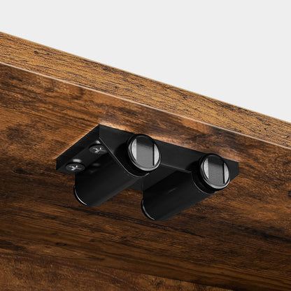 HOOBRO Retro Brown Double Door Bathroom Vanity with Towel Bar & Adjustable Shelf & 2 Hooks