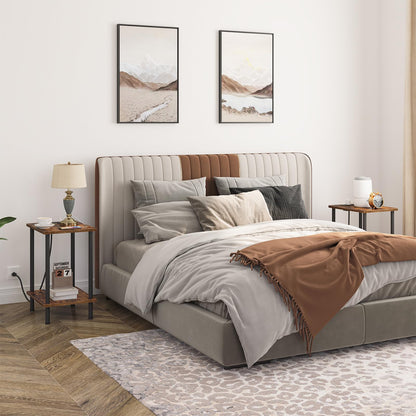 HOOBRO Side Tables with Charging Station / 2 PICS