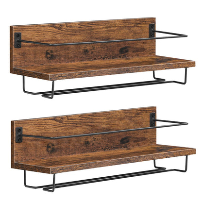 HOOBRO Retro Brown Wall-Mounted Wine Racks /2PICS