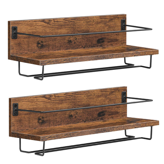 HOOBRO Retro Brown Wall-Mounted Wine Racks /2PICS