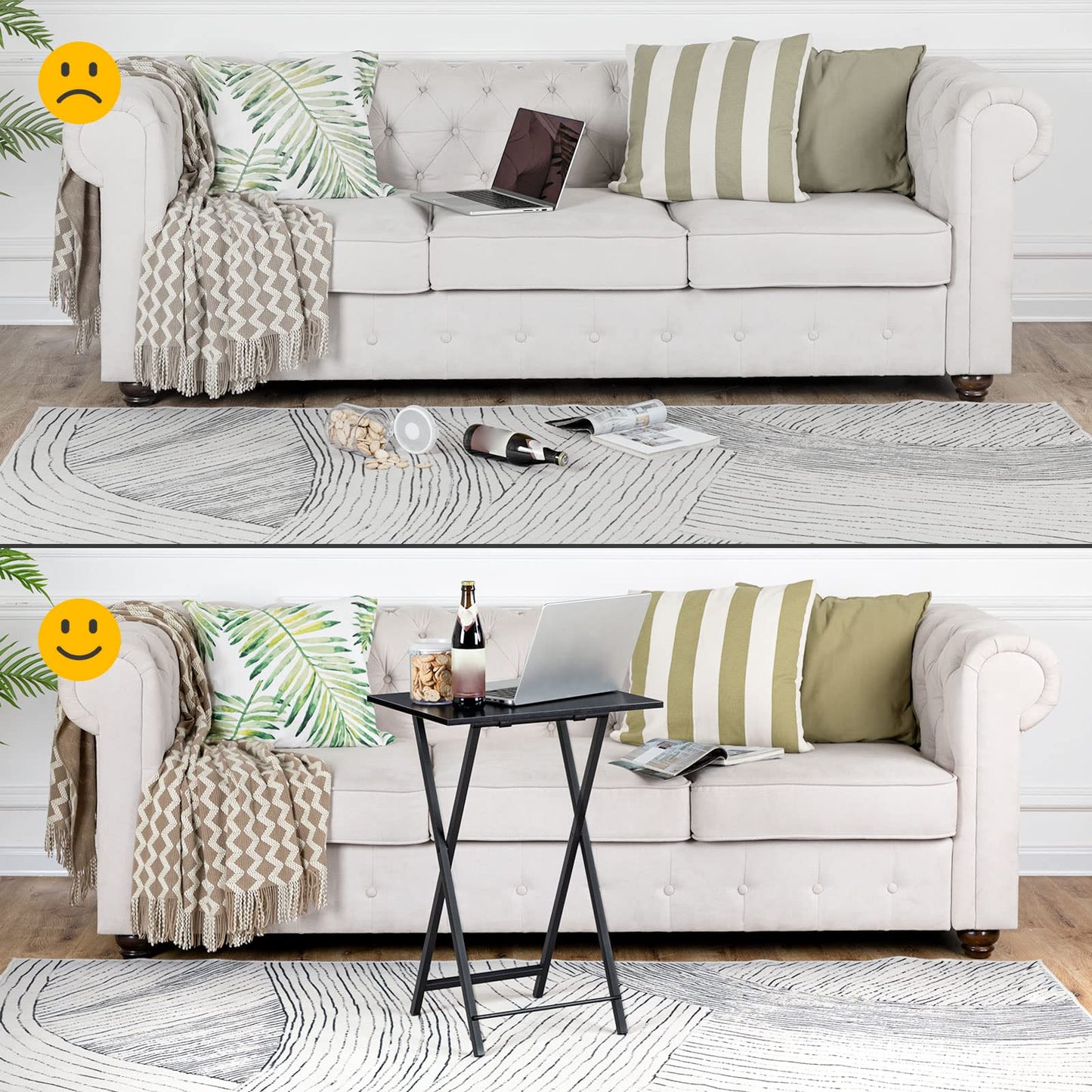 HOOBRO Black Folding TV Tray Table /2PICS