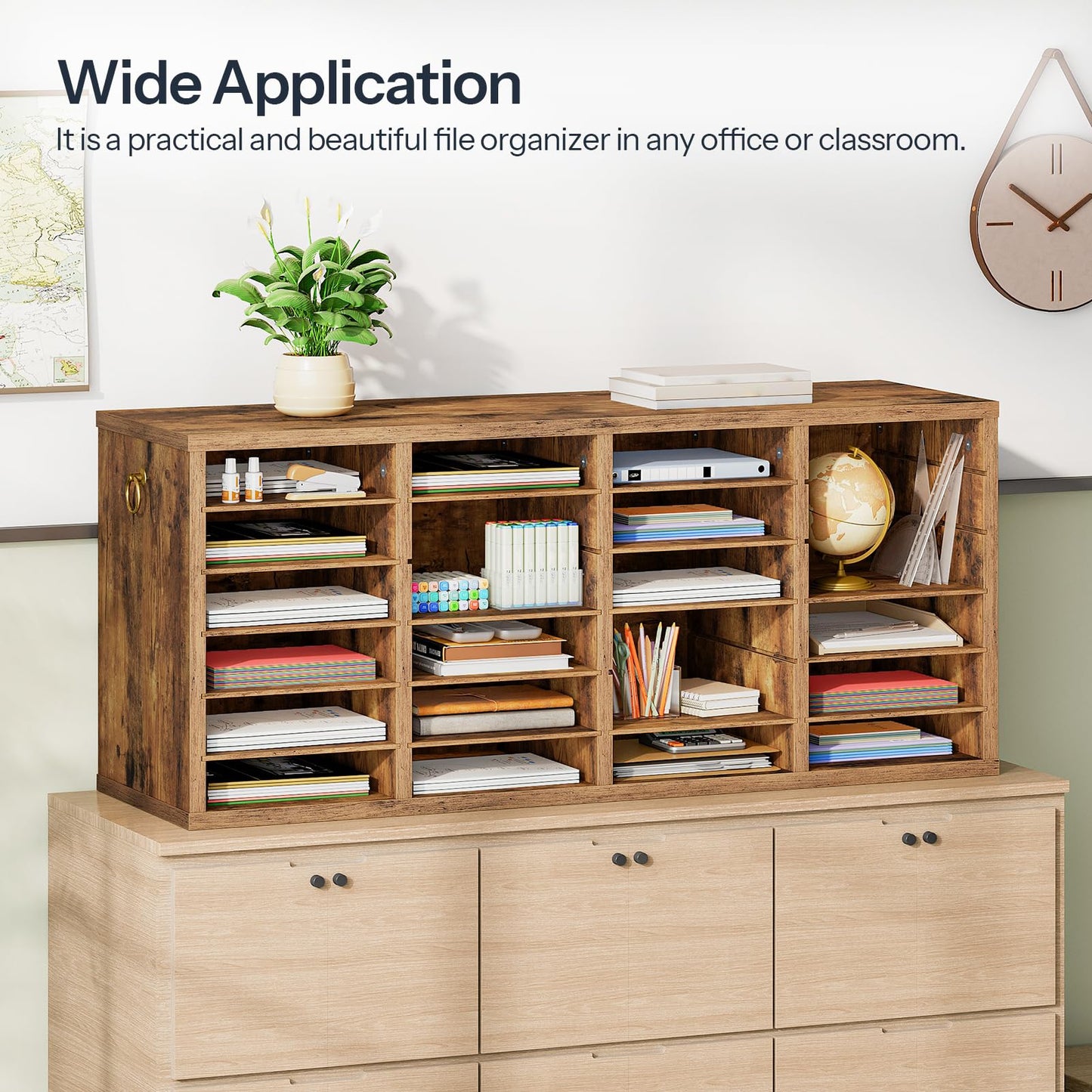 HOOBRO 24-Compartment Office Mailbox File Organizer with Adjustable Shelves