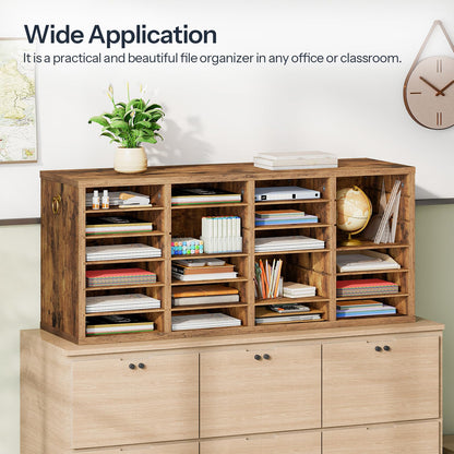 HOOBRO 24-Compartment Office Mailbox File Organizer with Adjustable Shelves