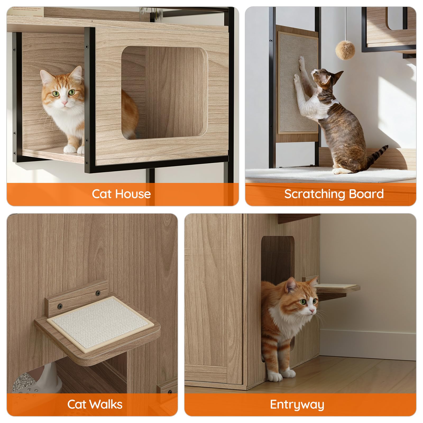 HOOBRO Automatic Cat Litter Box Enclosure with Charging Station