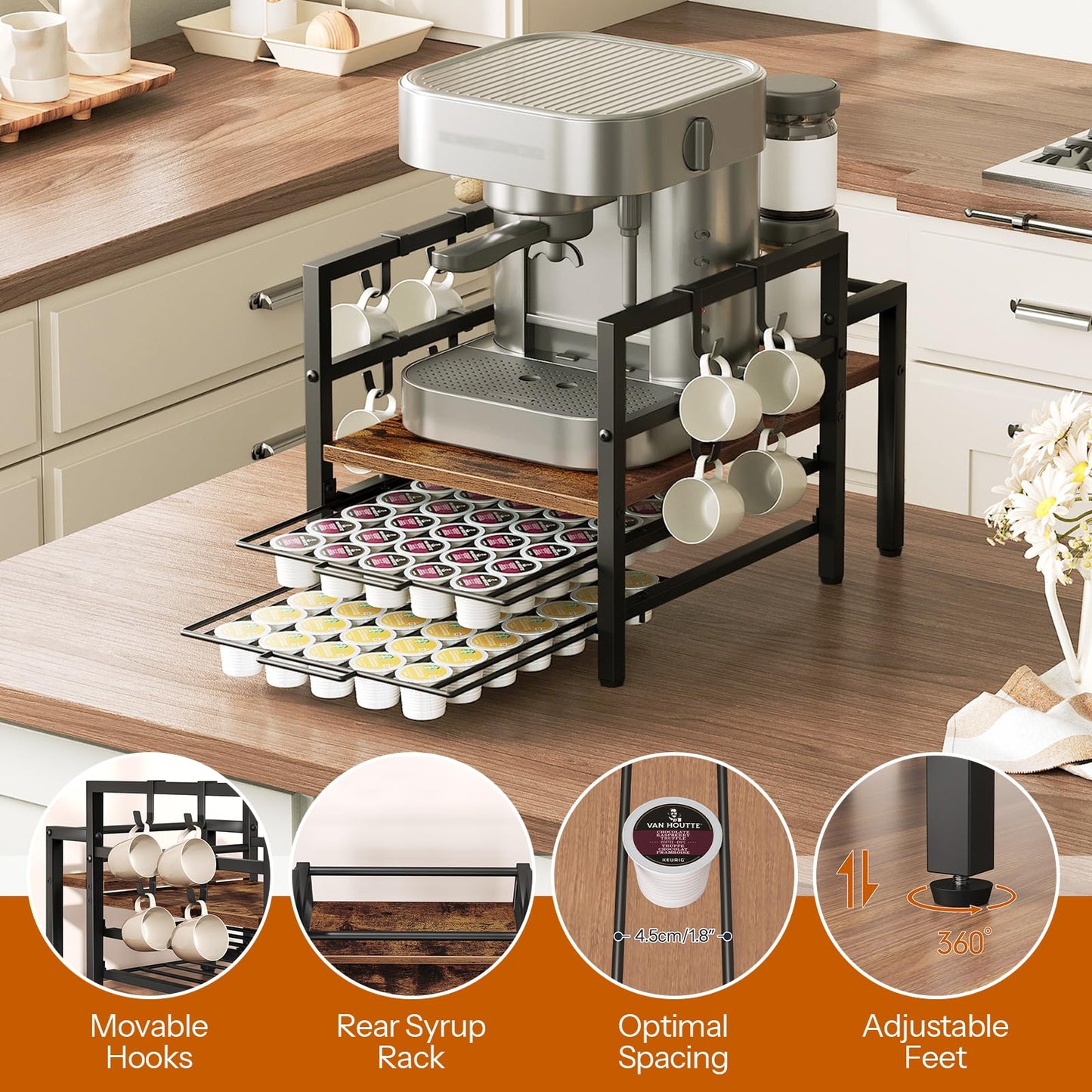 HOOBRO K-Cup Coffee Capsule Holder with Cup Holder