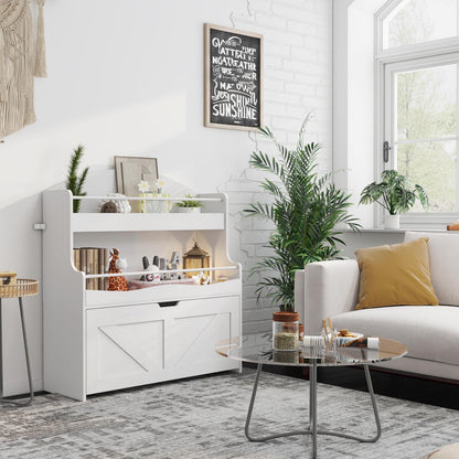 HOOBRO White Children's Toy Storage Rack with Movable Drawers